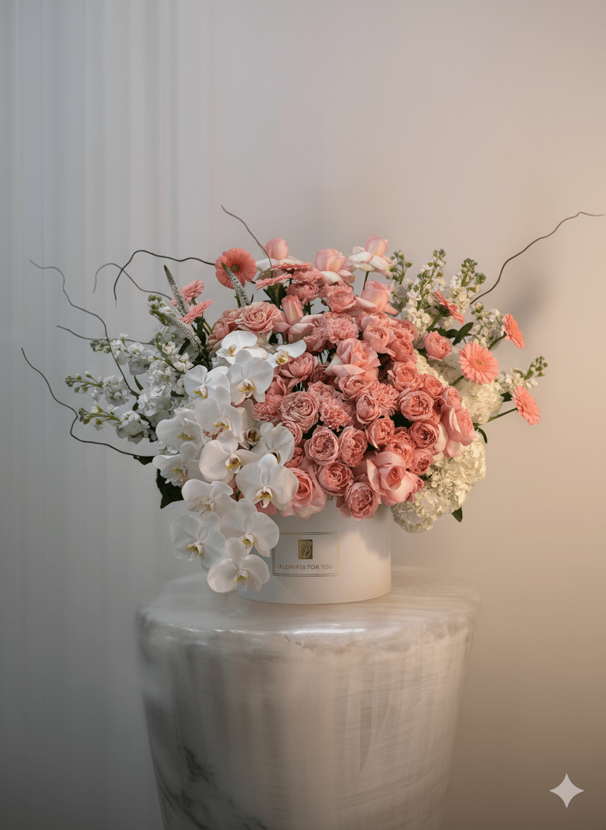 Elegant Presentation: The flowers are expertly arranged in a chic box that complements any decor, making it a beautiful and convenient option for gifting or decorating.