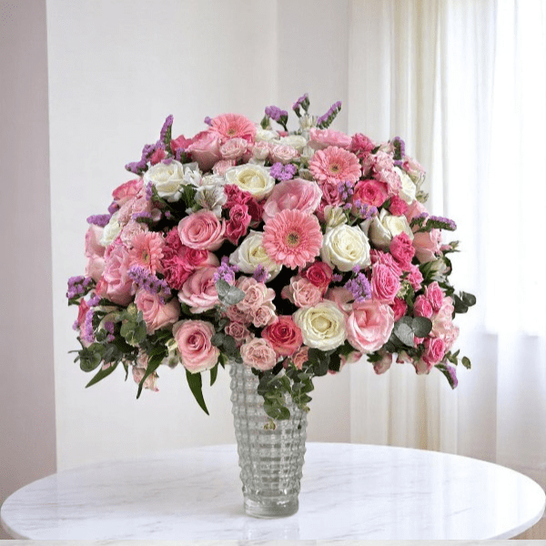 JENEEN FLOWERS FLOWERS VASE pink round vase