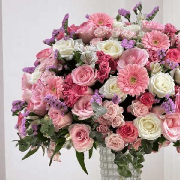 JENEEN FLOWERS FLOWERS VASE pink round vase