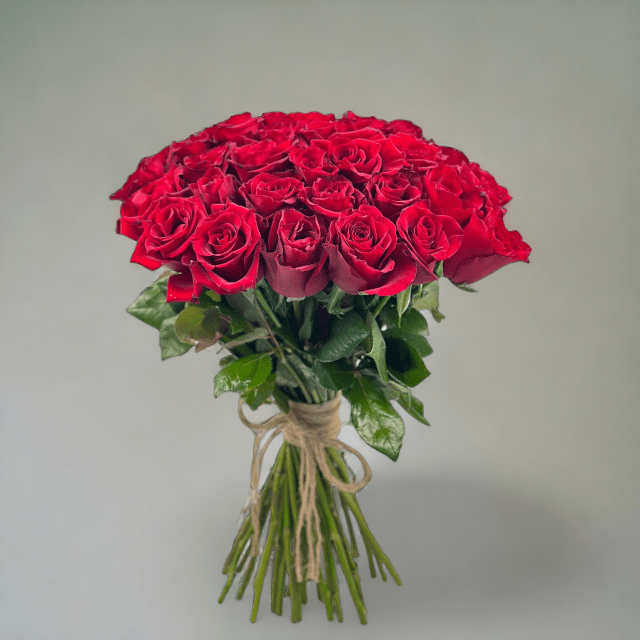 JENEEN FLOWERS RED FLOWERS 51 BURLAP ROSES
