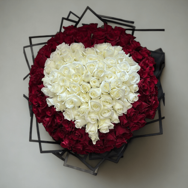 JENEEN FLOWERS RED FLOWERS WHITE HEART